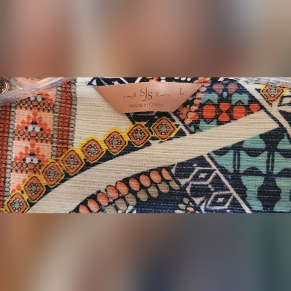 SJS Bohemian Style Colorful Cardigan With Tassels Sz L - Picture 5 of 13